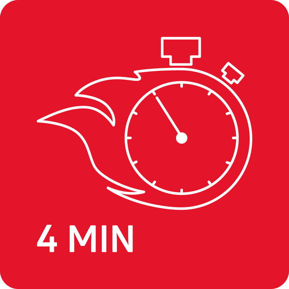 Brzo preliminarno zagrijavanje 4 min.